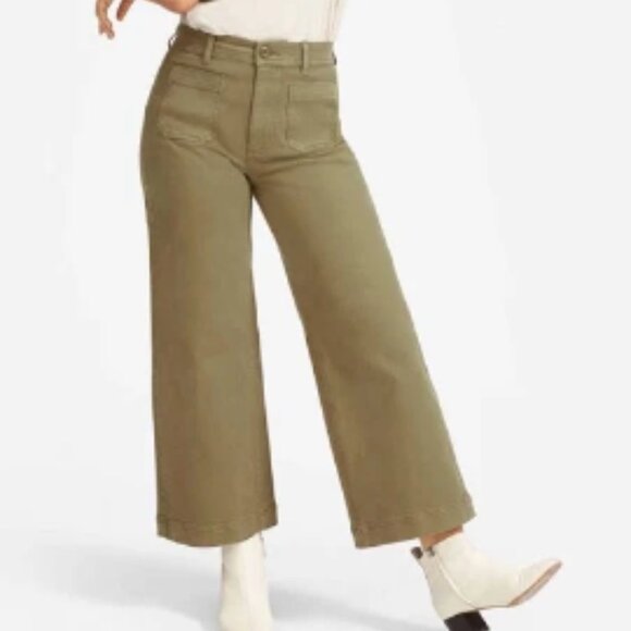Everlane Khaki Wide Leg Pants Size 00 - Picture 1 of 15